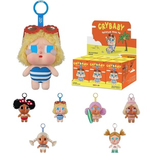 image:imagePOP MART Crybaby Vacation Mode On SeriesVinyl Plush Pendant Blind Box Collectible Toys Summer Vibe Beach Bag Charms Accessories Holiday Birthday Gifts for Girls and Boys Single BoxWhole Set