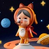 image:imagePOP MART Crybaby Space Cat FigurineOrangeCollectible Holiday amp Birthday for Kids amp Adults