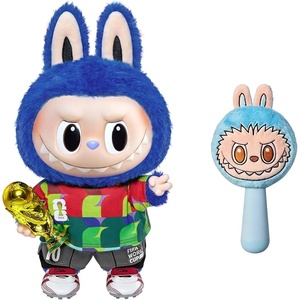 image:imagePOP MART THE Monsters  FIFA Series  Catch the Win Vinyl Face LABUBU Plush Doll  Lazy Yoga Series Plush Cushion Comb